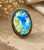 large sterling silver Labradorite ring - adjustable statement Ring for women size 9