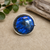 extra large blue round Labradorite ring  for women size 13