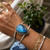 Sterling silver bangle with labradorite for men women