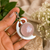 natural rose quartz  large round gemstone statement pendant in sterling silver for men women