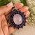 Sterling silver large  Rose Quartz , Amethyst and Garnet Flower Cluster Pendant necklace for women