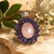 South western style large cluster gemstone pendant necklace with  Rose Quartz, Amethyst , garnet for women in Sterling silver