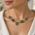 Green gemstone aventurine sterling silver choker necklace for women