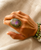 Purple Labradorite Ring- 40 mm Oval Statement for women