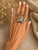 large labradorite rectangle ring, sterling silver statement for women