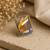 unique  labradorite rectangle ring, sterling silver statement for women