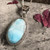 Larimar pendant necklace in sterling silver, radiating tranquil energy." Larimar pendant necklace in sterling silver, radiating tranquil energy."