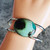 "Natural Turquoise Cuff Bracelet - Sterling Silver, Adjustable Band" "Natural Turquoise Cuff Bracelet - Sterling Silver, Adjustable Band"