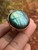 Labradorite statement ring with blue flash gemstones and comfortable split band