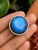 Round Labradorite Ring Sterling silver  - Size 10  Ring for women
