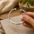 825 sterling silver Rope Bangle -adjustable Cuff Bracelet for men women