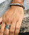 "Buy-Sterling silver bracelet for men and women, showcasing solid balls wide-open ends on a thick stretchable band"