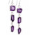 Handcrafted amethyst waterfall earrings in sterling silver with asymmetrical rose-cut gemstones linked in a modern, elegant design — Earth Karma Jewellery.