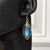 Lightweight labradorite marquise earrings with long gemstone drops and French ear wires