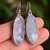 Faceted moonstone bar drop earrings in sterling silver with natural blue flash, elegant statement jewelry