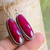 Long pink ruby earrings with faceted rectangular and teardrop gemstone drops, elegant silver jewelry