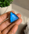 Sterling silver Labradorite ring for women, triangle statement