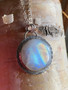 Moonstone full moon round pendant necklace -Moon magic