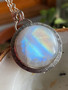 Moonstone full moon round pendant necklace -Moon magic