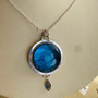 Labradorite nautical round pendant silver necklace