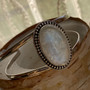 Minimalist Moonstone Cuff Bracelet -Natural Teardrop Stone Bracelet- June Birthstone Gift