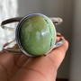 Genuine Turquoise Green Oval Bracelet Cuff In 925 Silver For Women On Sale