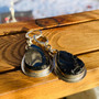 Shungite Silver Earrings Artisan  Large Dangle Teardrops  by Earthkarmajewellery