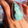 Oversized Teardrop Turquoise Ring set in Sterling Silver Size 8.5 - Earth Karma