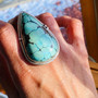 Oversized Teardrop Turquoise Ring set in Sterling Silver Size 8.5 - Earth Karma