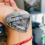 Mystical Heart: Black Rutile Quartz pendant by Earthkarmajewellery