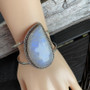 Moonstone cuff bracelet sterling silver for women on sale