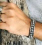 Sterling silver wide cuff open ends adjustable bracelet for mens women