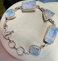 Moonstone link bracelet sterling silver for mens women on sale