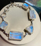 Moonstone link bracelet sterling silver for mens women on sale