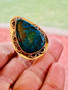 Chrysocolla large statement ring by earthkarmajewellery