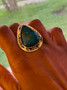 Chrysocolla large statement ring by earthkarmajewellery