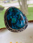 Chrysocolla malachite statement ring by earthkarmajewellery