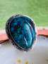 Chrysocolla malachite statement ring by earthkarmajewellery