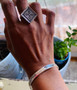 Silver cuff bracelet for men women-open ends adjustable boyfriend bracelet-