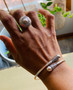 Sterling silver 925 cuff bracelet adjustable double ball open end