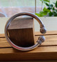 Heavy sterling silver cuff bracelet for men women double ball end