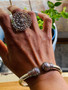Heavy sterling silver cuff bracelet for men women double ball end