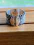 Sterling silver wide textured adjustable band for men women