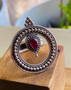 Sterling silver ruby 35 mm adjustable statement  ring -5