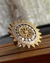Sterling silver and gold mandala statement ring by earthkarmajewellery