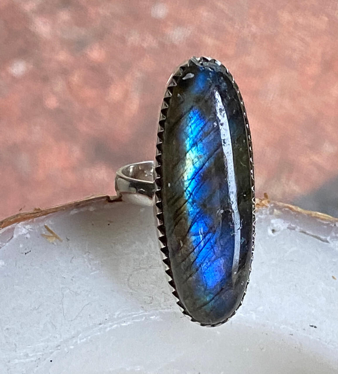 Labradorite statement Rings sterling silver by Earth karma