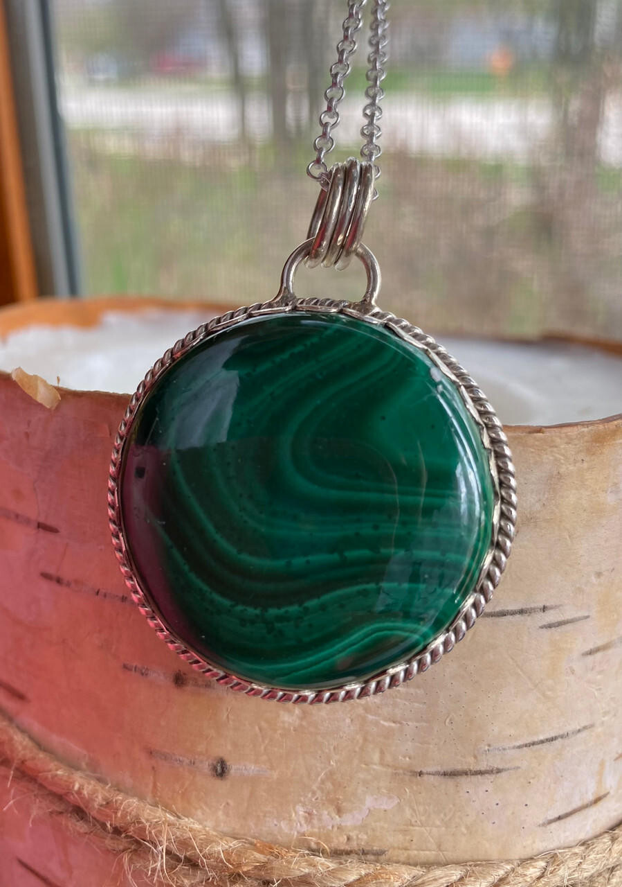 Malachite large statement pendant