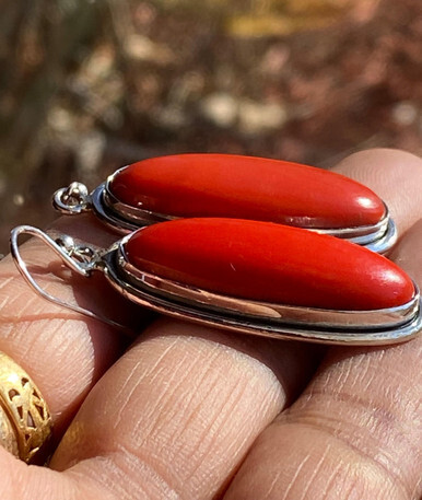 Red Onyx Gemstone Dangles- Statement Earrings