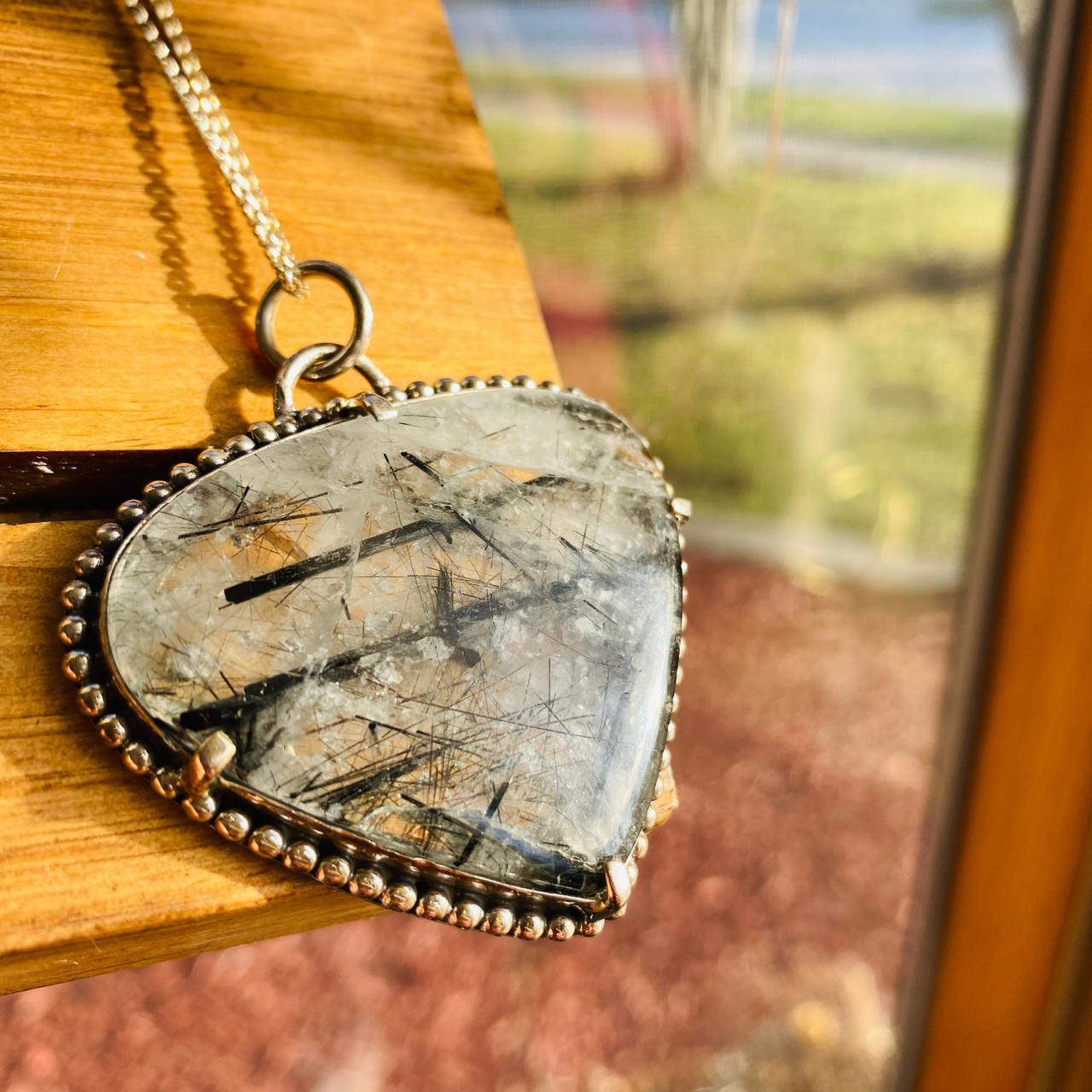 Healing Elegance: Rutile Quartz Pendant Necklace in 925 Sterling Silver for  Men and Women