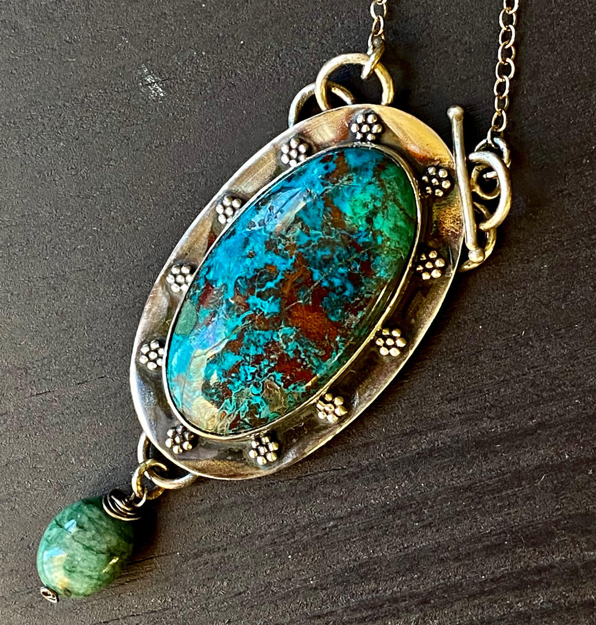 Chrysocolla Pendant - Chunky Stone Necklace - Shop Onlie!